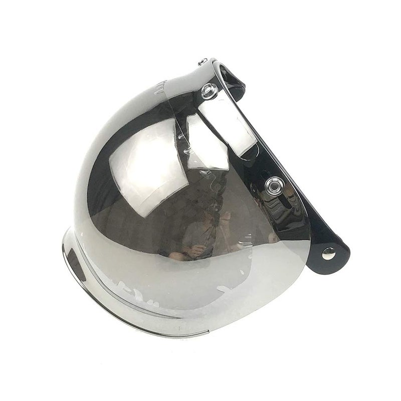 WANCAR Retro Motorcycle Bubble Visor Wind Shield Lens Universal For Standard 3-Snap Open Face Helmets(Mirrored) - Image 1